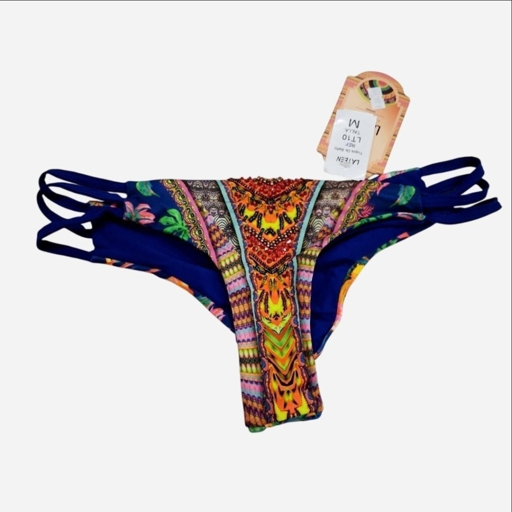 Lateen Swimwear multicoloured bikini bottoms with beaded details size medium